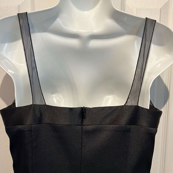 Hugo‎ Buscati Black Satin A line Dress Size 8 - Picture 7 of 11